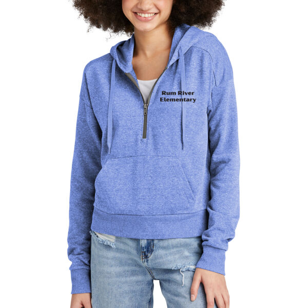 District Womens Perfect Tri Fleece 1/2 Zip Pullover - Embroidered Logo Thumbnail