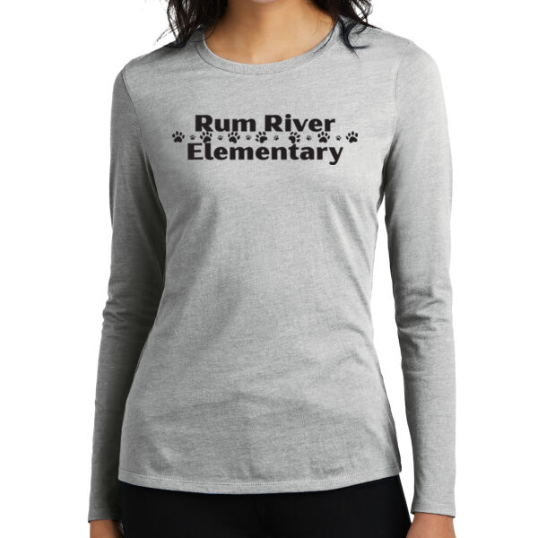 District® Women’s Perfect Blend® CVC Long Sleeve Tee - Printed Logo Thumbnail